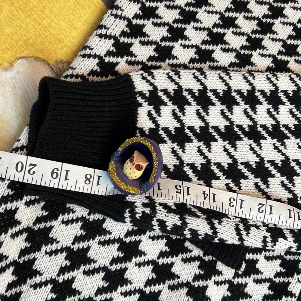Cardigan 🆕 black white knit 5 buttons sweater v-neck oversized hip length - Picture 14 of 17